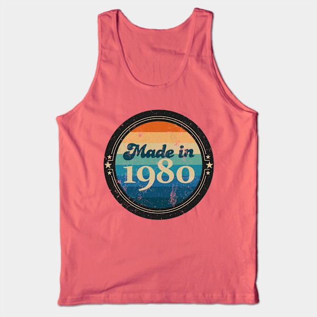 Retro Vintage Made In 1980 Tank Top by Jennifer